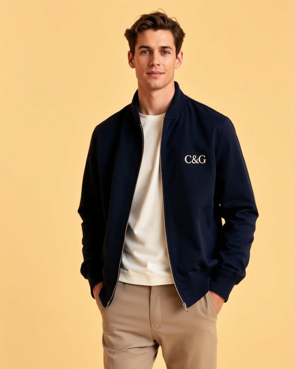The Harrington Jacket — A short blouson with a knitted collar.