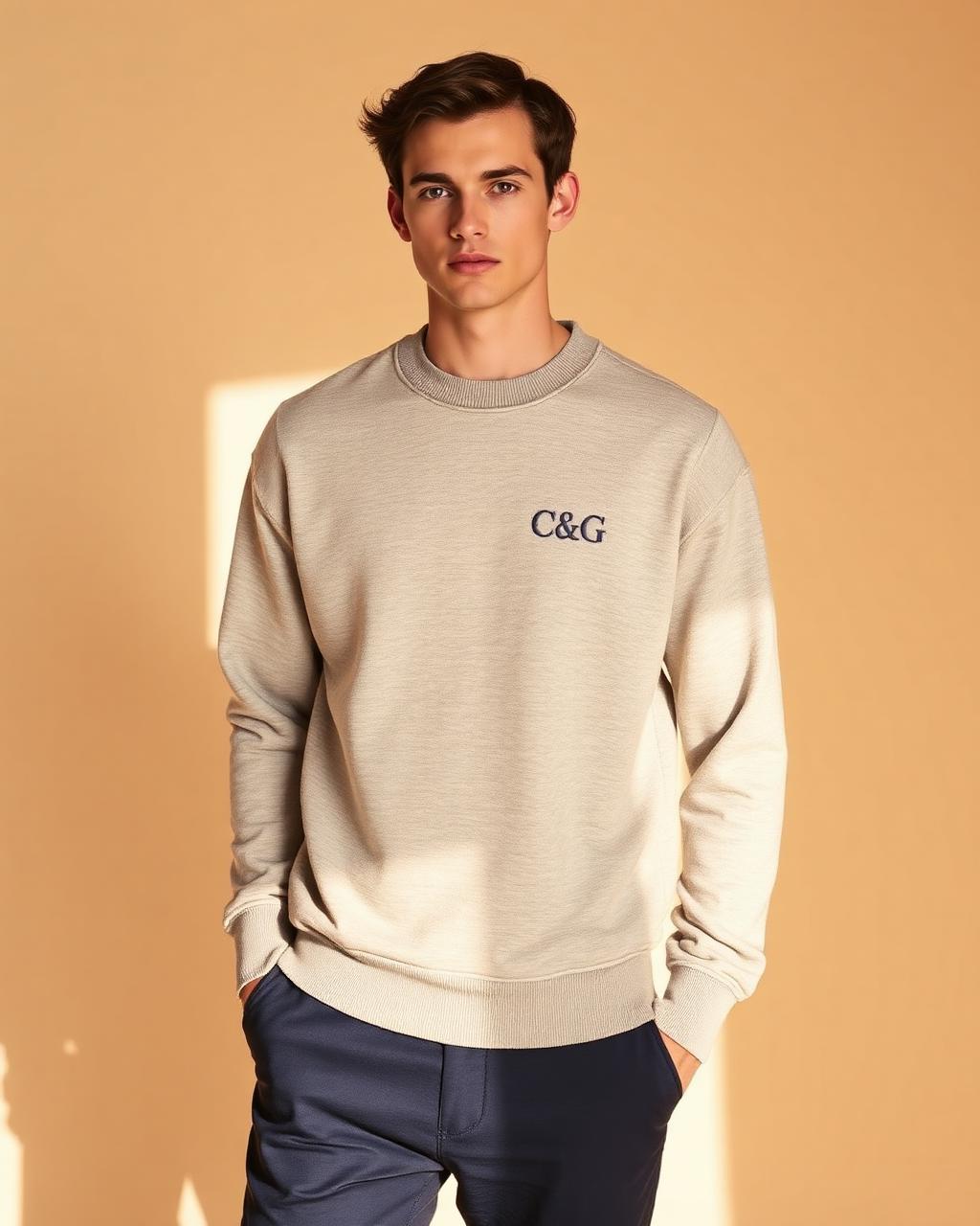 The Kensington Sweat — Brushed-back crewneck with a soft drop shoulder.