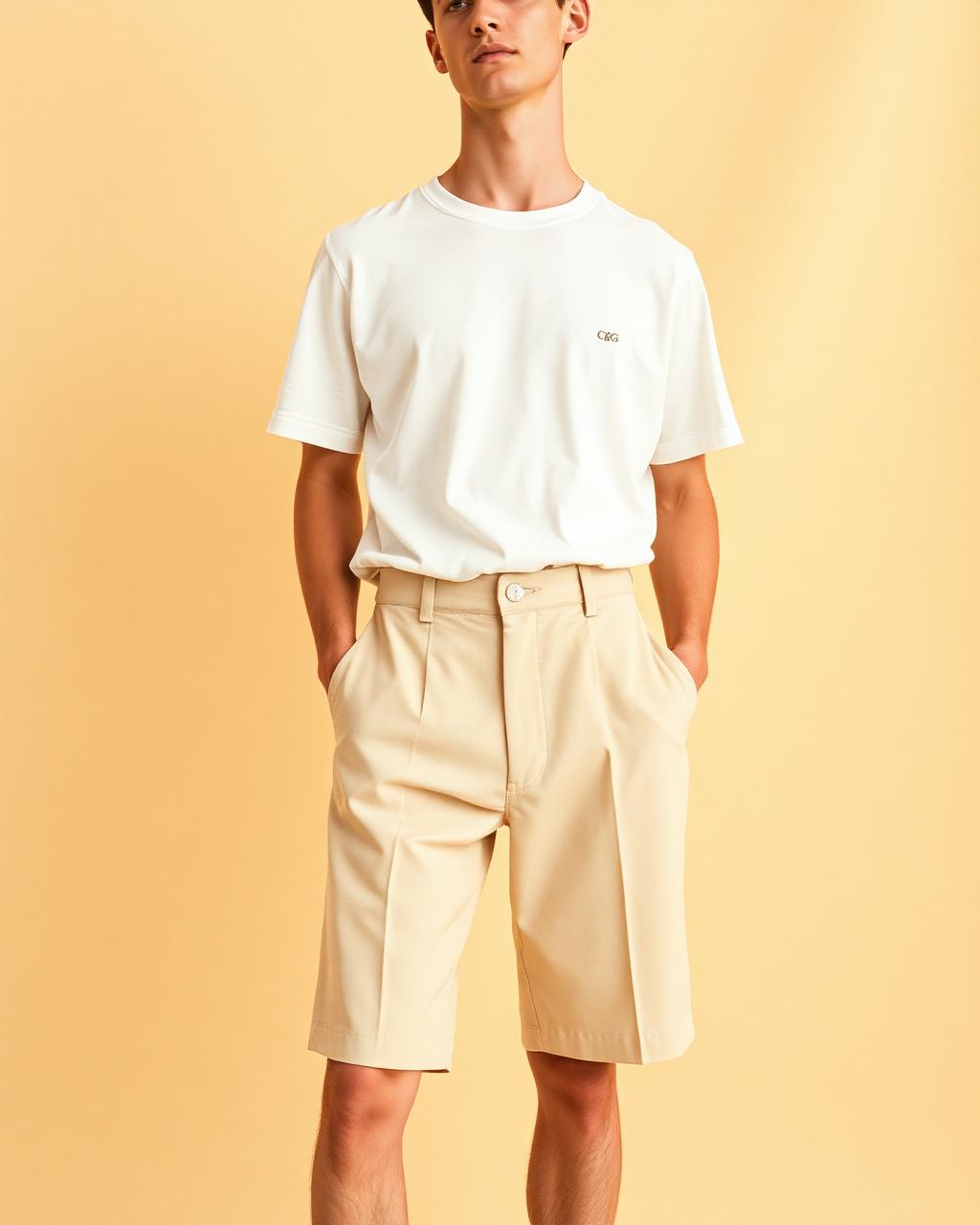 The Weekend Short — A pleated short cut to the knee.